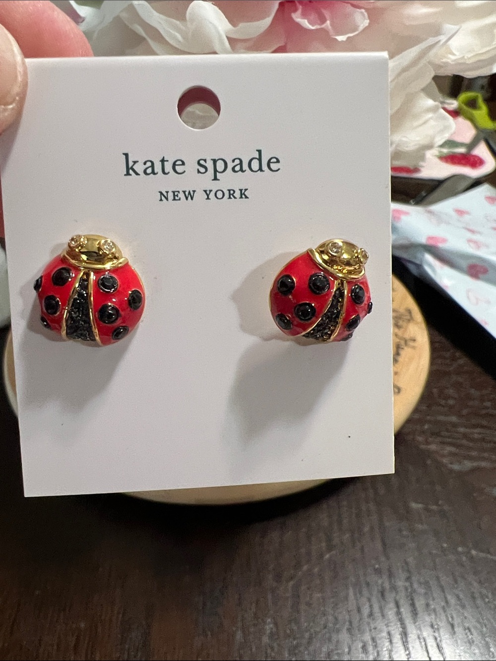 New kate spade New York Kids Red Ladybug Stud Earrings